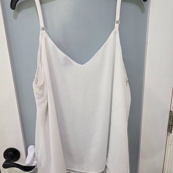 Torrid White Double Layer Tank Top 2X Adjustable Straps Plus Size Cami Blouse - Picture 9 of 9